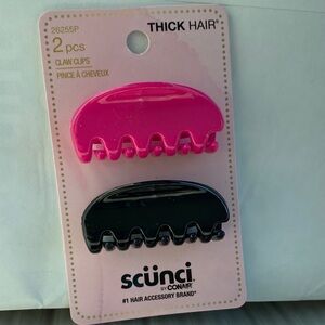 Scunci Vibrant Pink and Classic Black Hair Clips